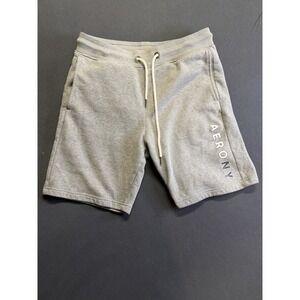 Aeropostale AERO/NY Mens Small Gray Raw Hem Sweat Shorts Casual Gym